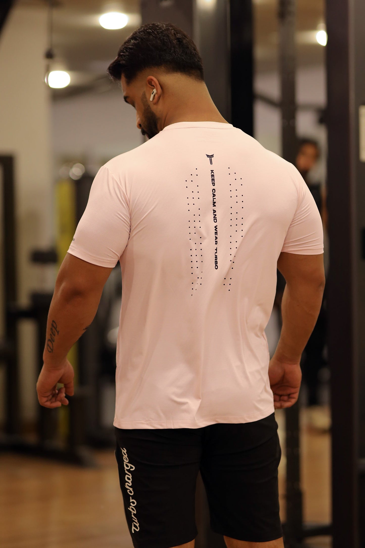 Turbo Motivational Quote ClimaCool Dry-Fit Tee In Light Pink