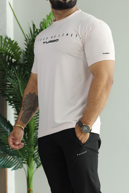 Turbo Motivational Quote ClimaCool Dry-Fit Tee In Light Pink