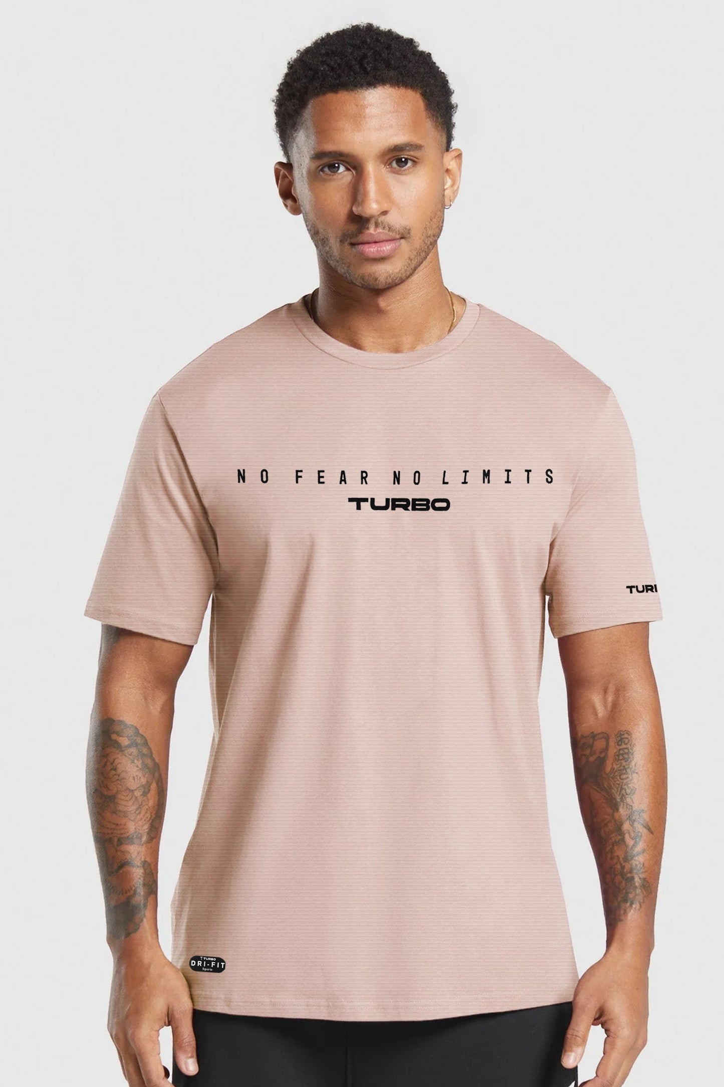 Turbo Motivational Quote ClimaCool Dry-Fit Tee In Light Pink
