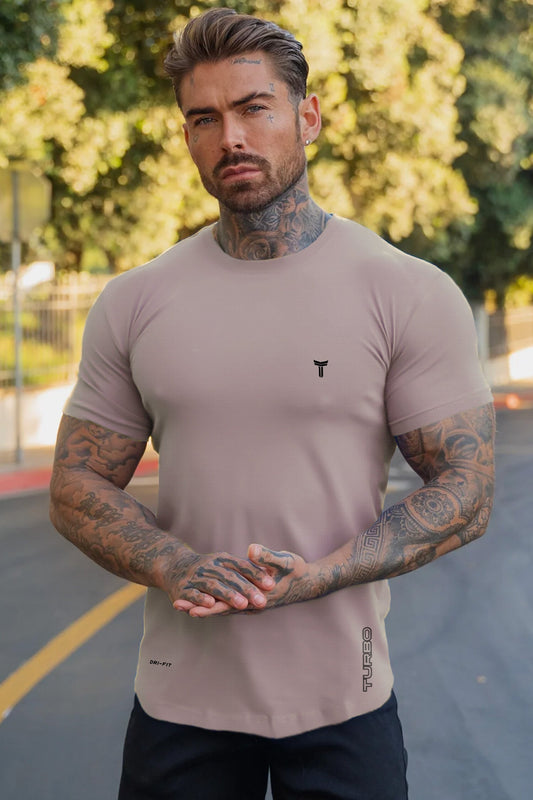 Turbo 'Street-Style' Drop-Shoulder Graphic Dry-Fit Tee In Light Pink