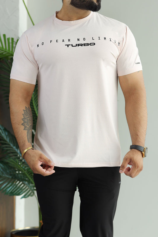 Turbo Motivational Quote ClimaCool Dry-Fit Tee In Light Pink