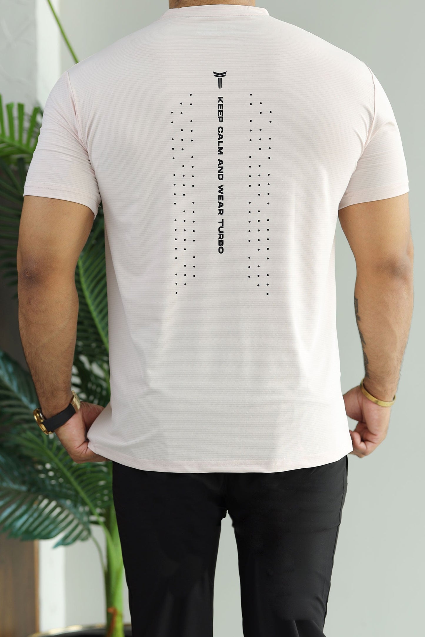 Turbo Motivational Quote ClimaCool Dry-Fit Tee In Light Pink