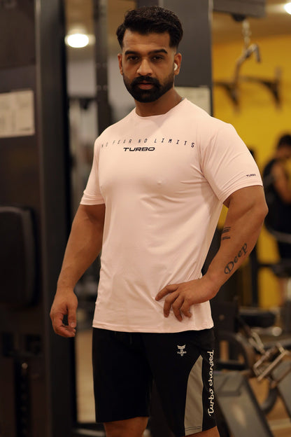 Turbo Motivational Quote ClimaCool Dry-Fit Tee In Light Pink
