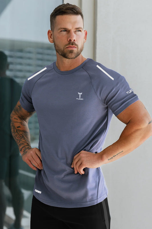 Turbo Elite Performance Series Dry-Fit Tee In Light Blue
