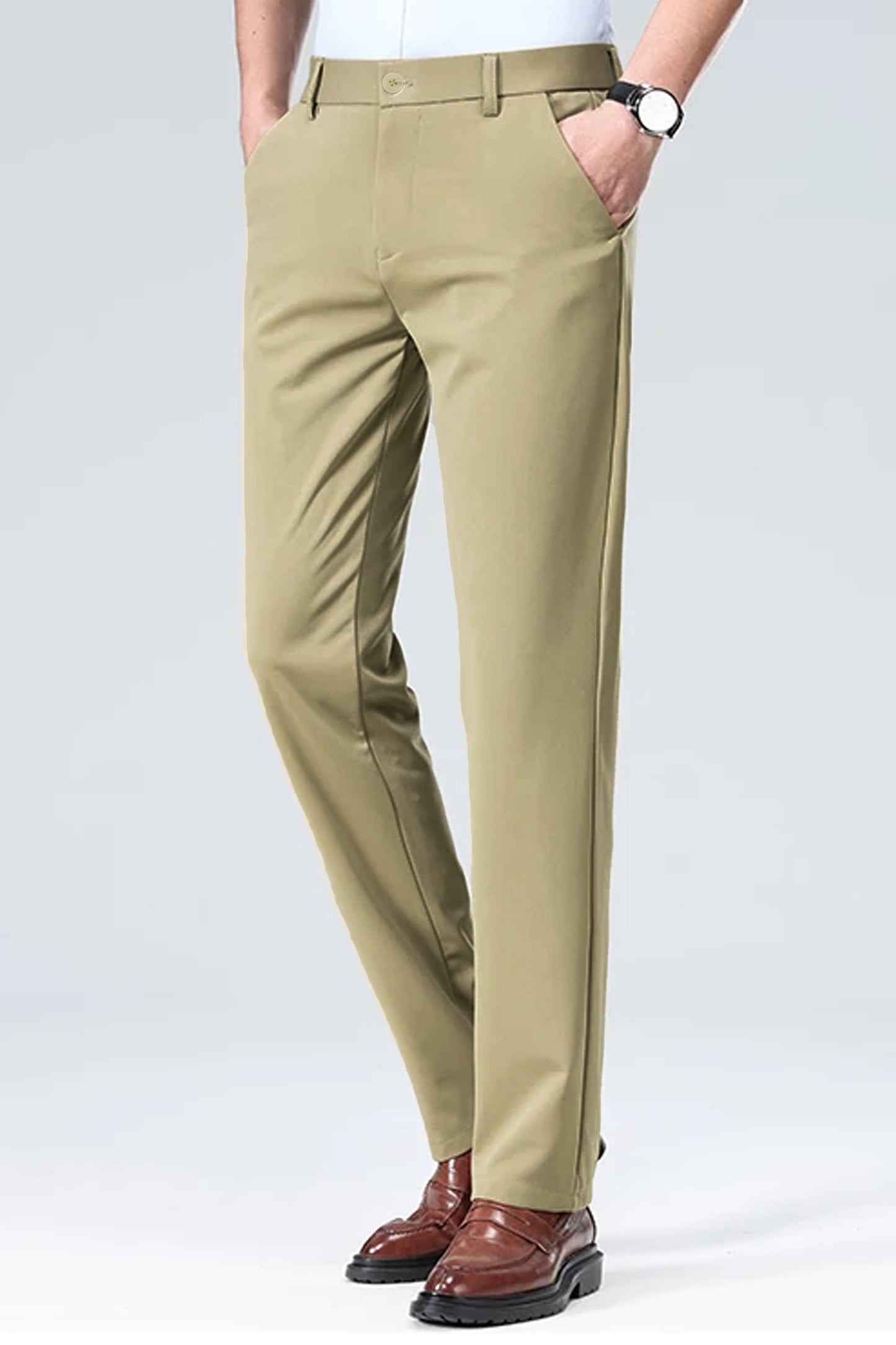 Turbo Axis Intelli-Drape Refined Fit Twil Cotton Pent In Light Sage