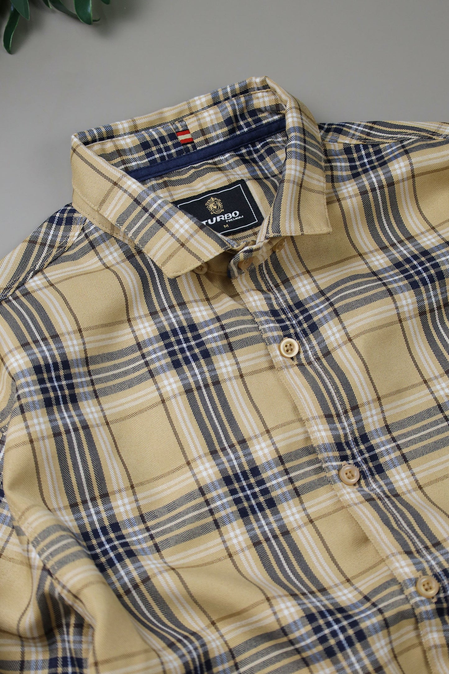 Turbo Cubix Checks Long Sleeve Cotton Casual Shirt In Light Skin