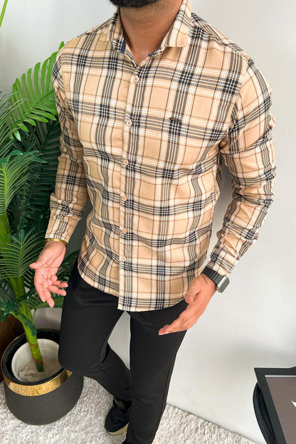 Turbo Cubix Checks Long Sleeve Cotton Casual Shirt