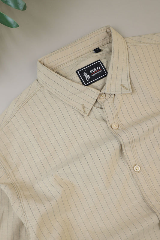 Polo Rph Lren Button Down Striped Casual Shirt In Light Skin