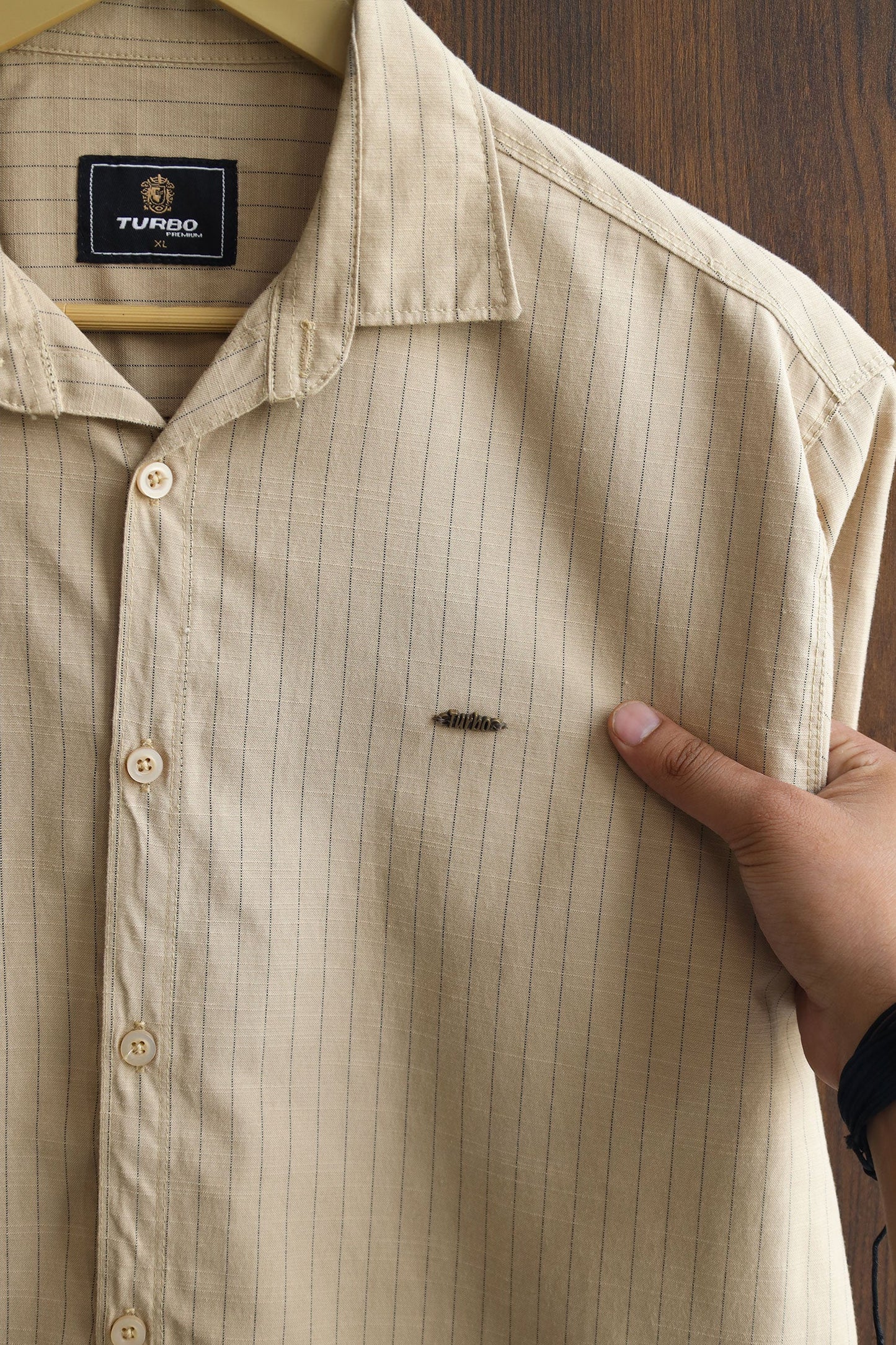 Turbo Creamline Striped Comfort Casual Shirt