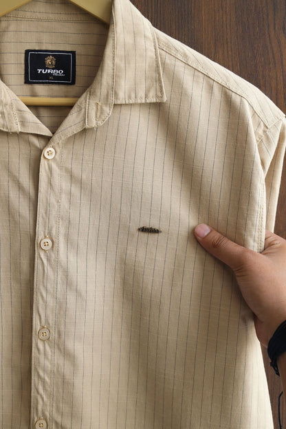 Turbo Creamline Striped Comfort Casual Shirt