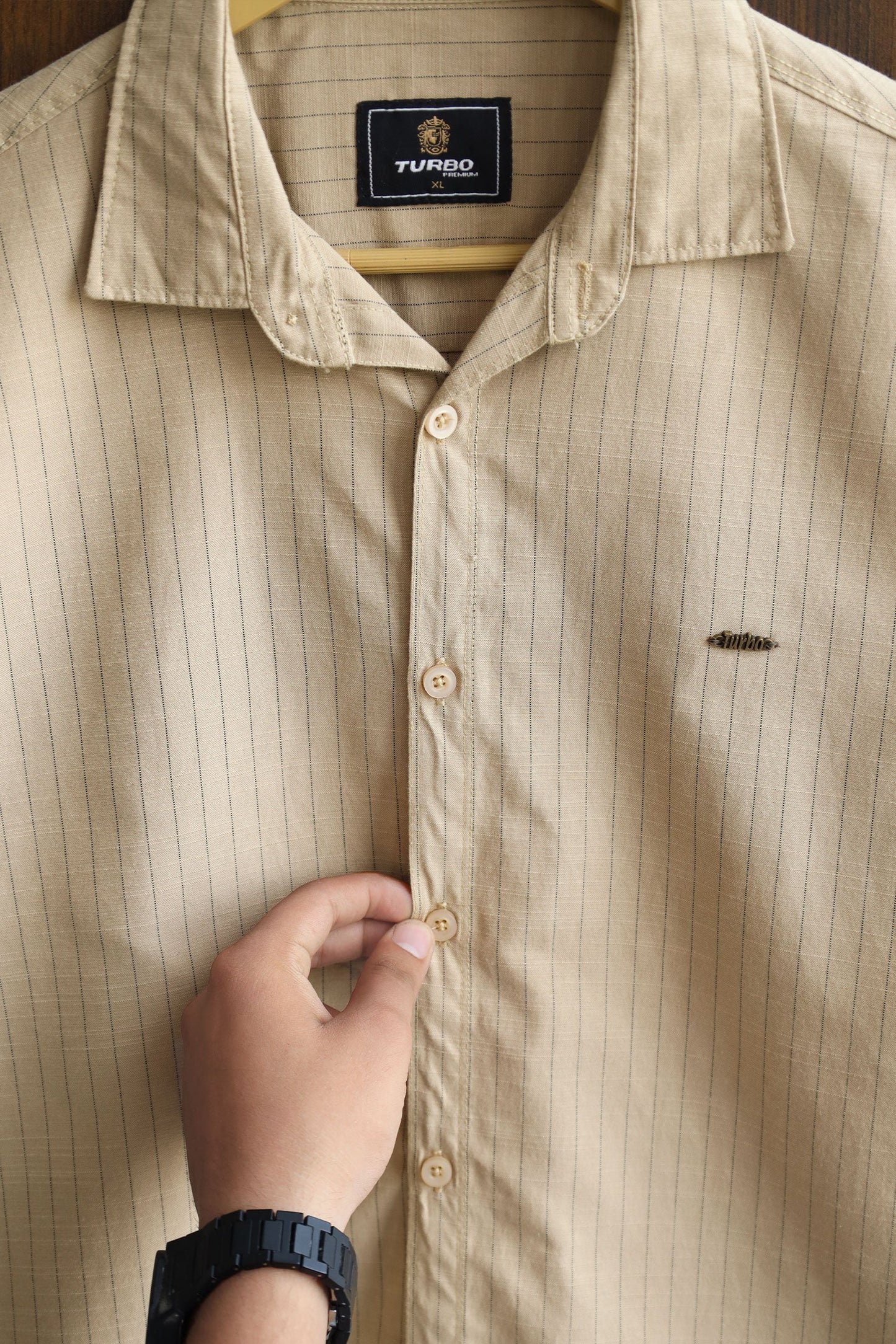 Turbo Creamline Striped Comfort Casual Shirt