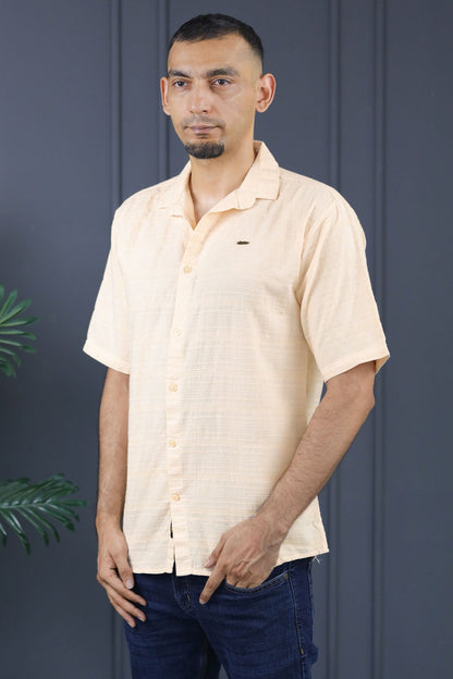 Turbo Knit Craft Crochet Casual Shirt In Light Skin