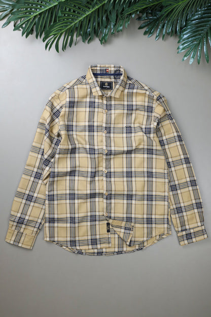 Turbo Cubix Checks Long Sleeve Cotton Casual Shirt In Light Skin