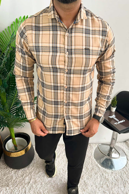 Turbo Cubix Checks Long Sleeve Cotton Casual Shirt
