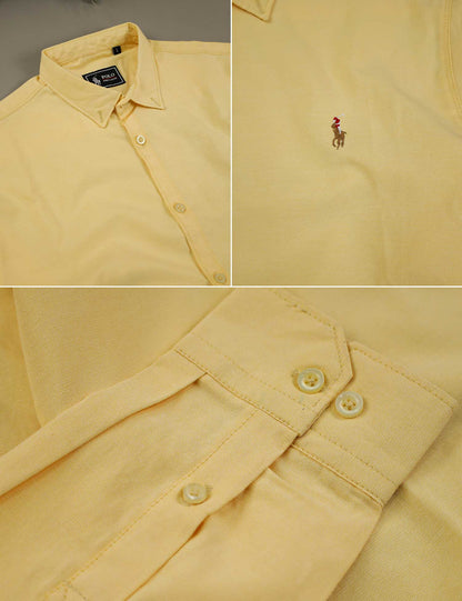 Polo Rph Lren SlimFit Classic Casual Shirt In Light Yellow