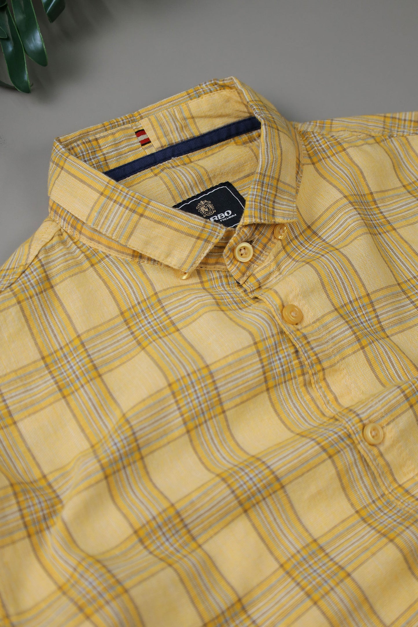 Turbo FearLess Checked Long Sleeve Cotton Casual Shirt In Light Yellow