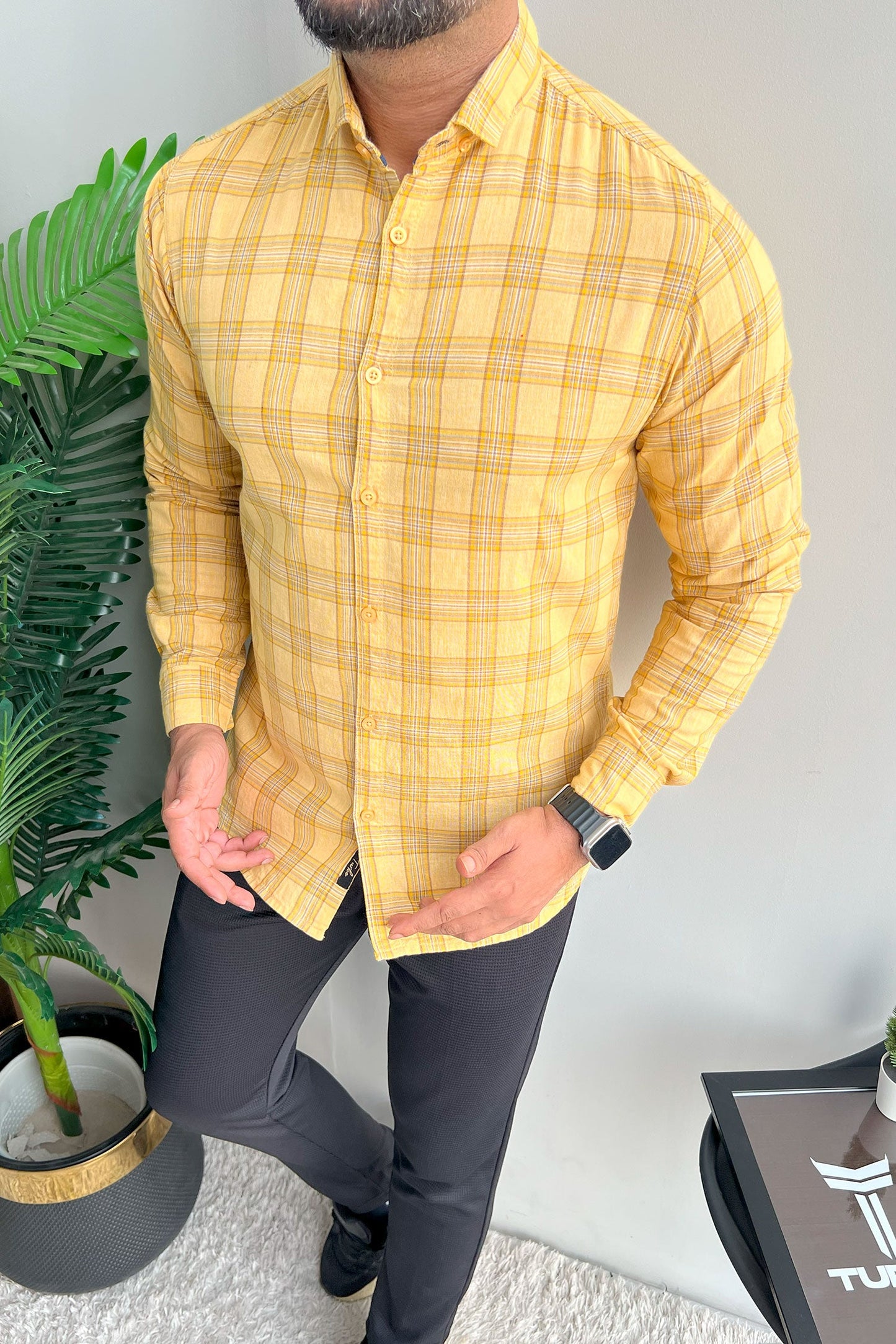 Turbo FearLess Checked Long Sleeve Cotton Casual Shirt