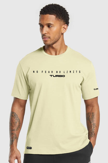 Turbo Motivational Quote ClimaCool Dry-Fit Tee In Light Yellow