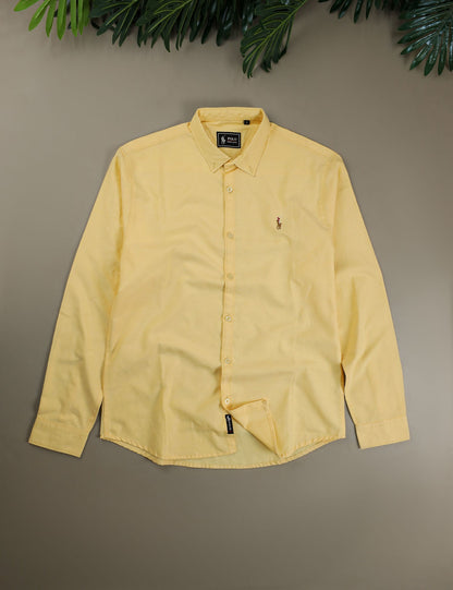 Polo Rph Lren SlimFit Classic Casual Shirt In Light Yellow