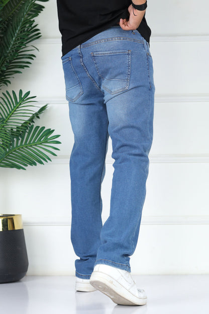 Turbo Timeless Comfort-Weave Slim Fit Jeans In Mid Blue