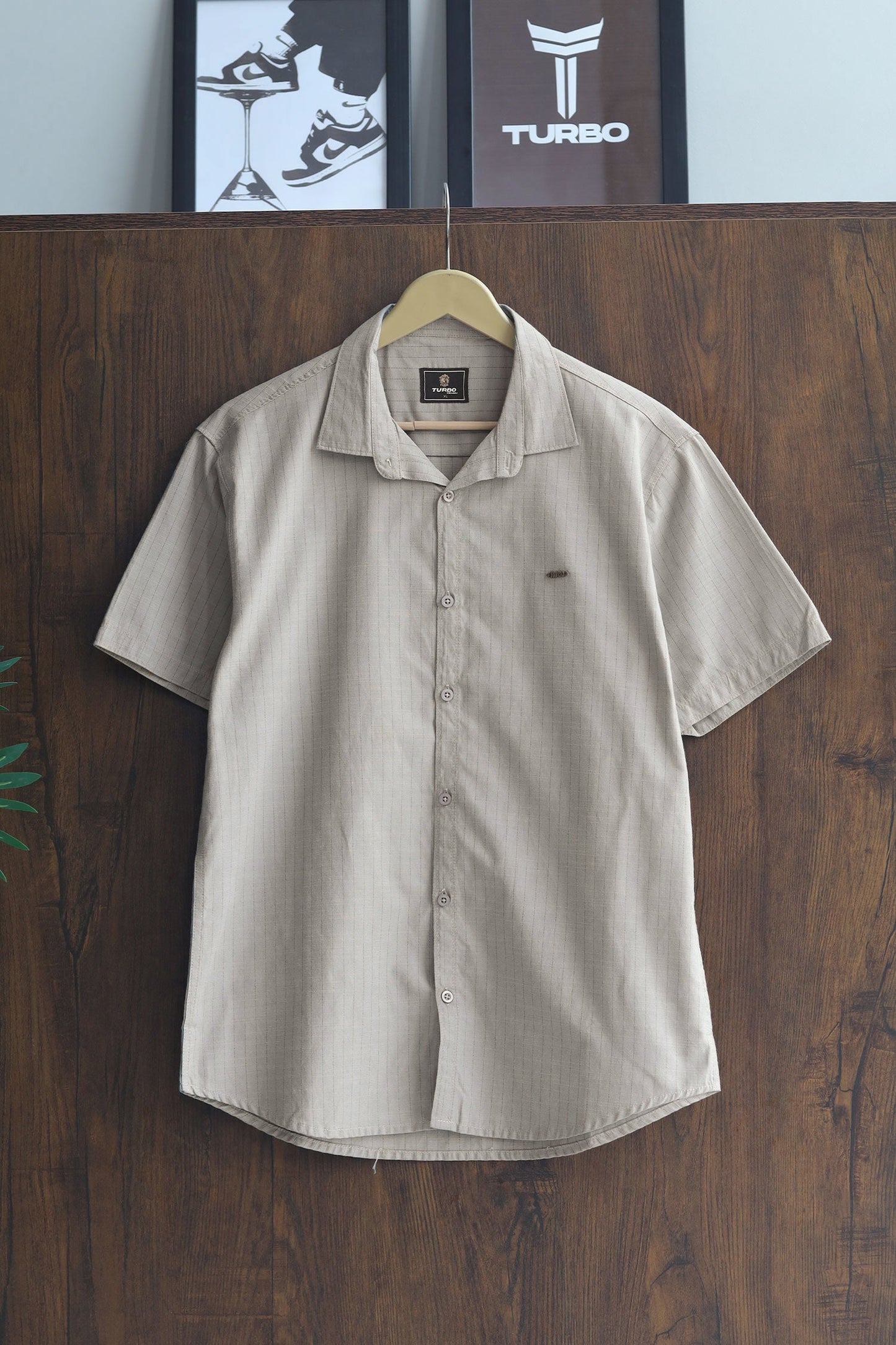 Turbo Creamline Striped Comfort Casual Shirt