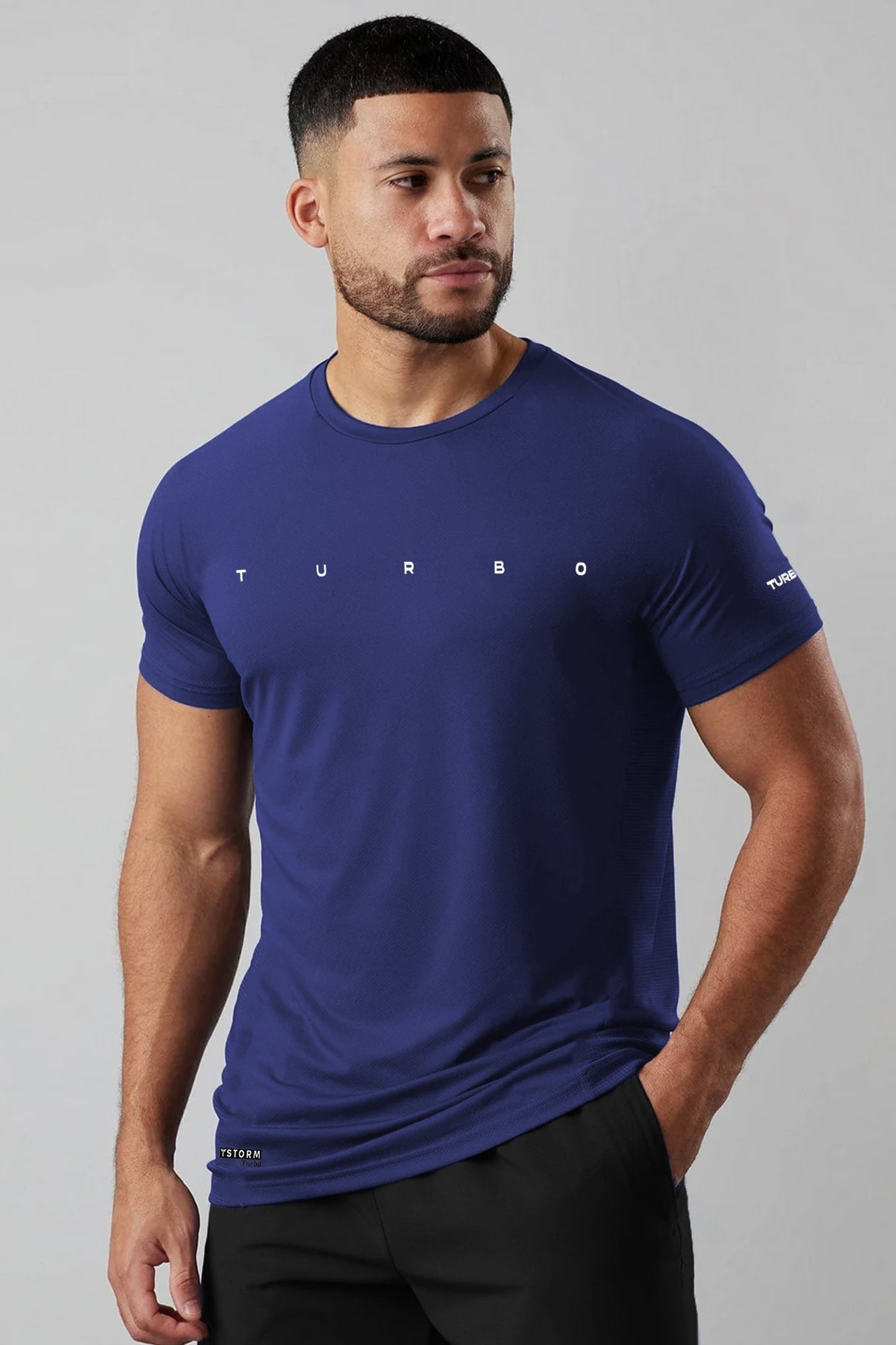 Turbo Multi-Sport Versatile Performance Dry-Fit Tee In Navy Blue