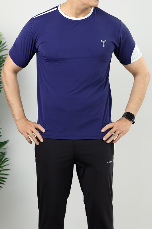 Turbo T-Storm Performance Climalite Dry-Fit Tee In Navy Blue