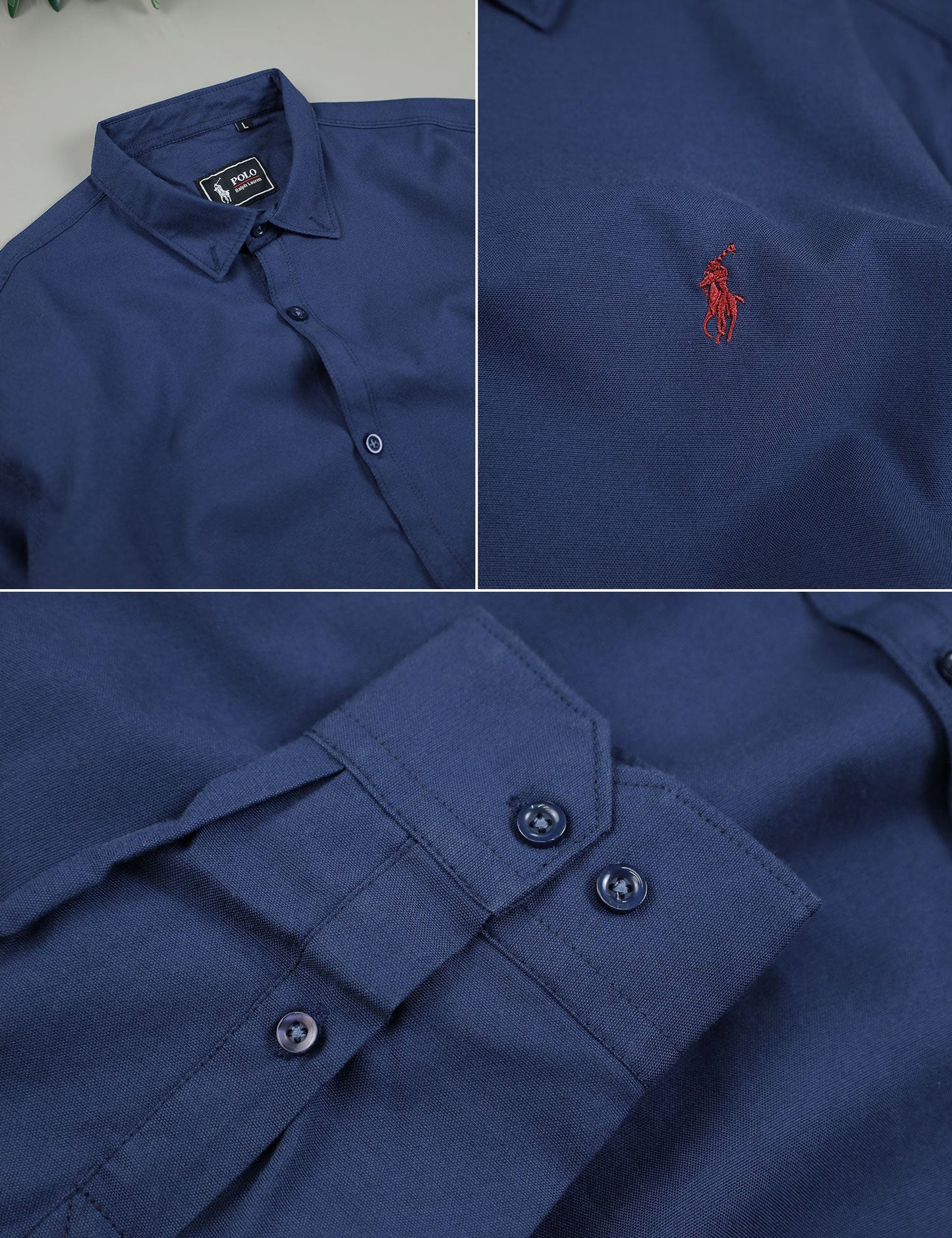 Polo Rph Lren Custom SlimFit Casual Shirt In Navy Blue