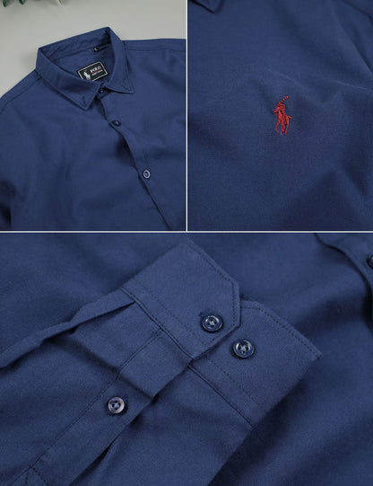 Polo Rph Lren Custom SlimFit Casual Shirt In Navy Blue