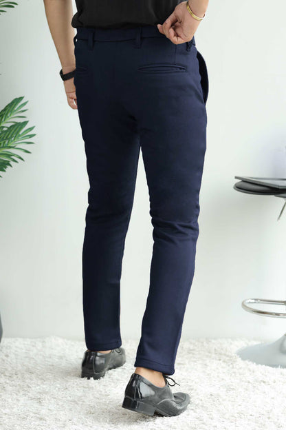 Elegant Self Texture Knitted Cotton Ankle fit Pant