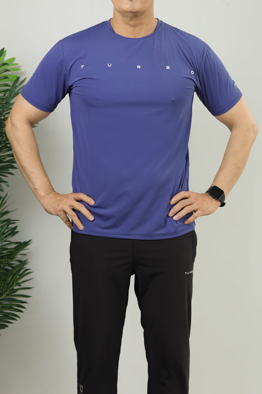 Turbo Multi-Sport Versatile Performance Dry-Fit Tee In Navy Blue