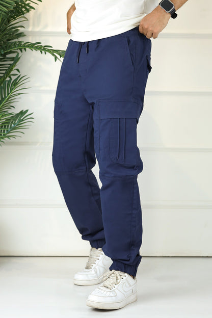 Turbo's Essential Baggy Fit Cargo Trouser In Navy Blue