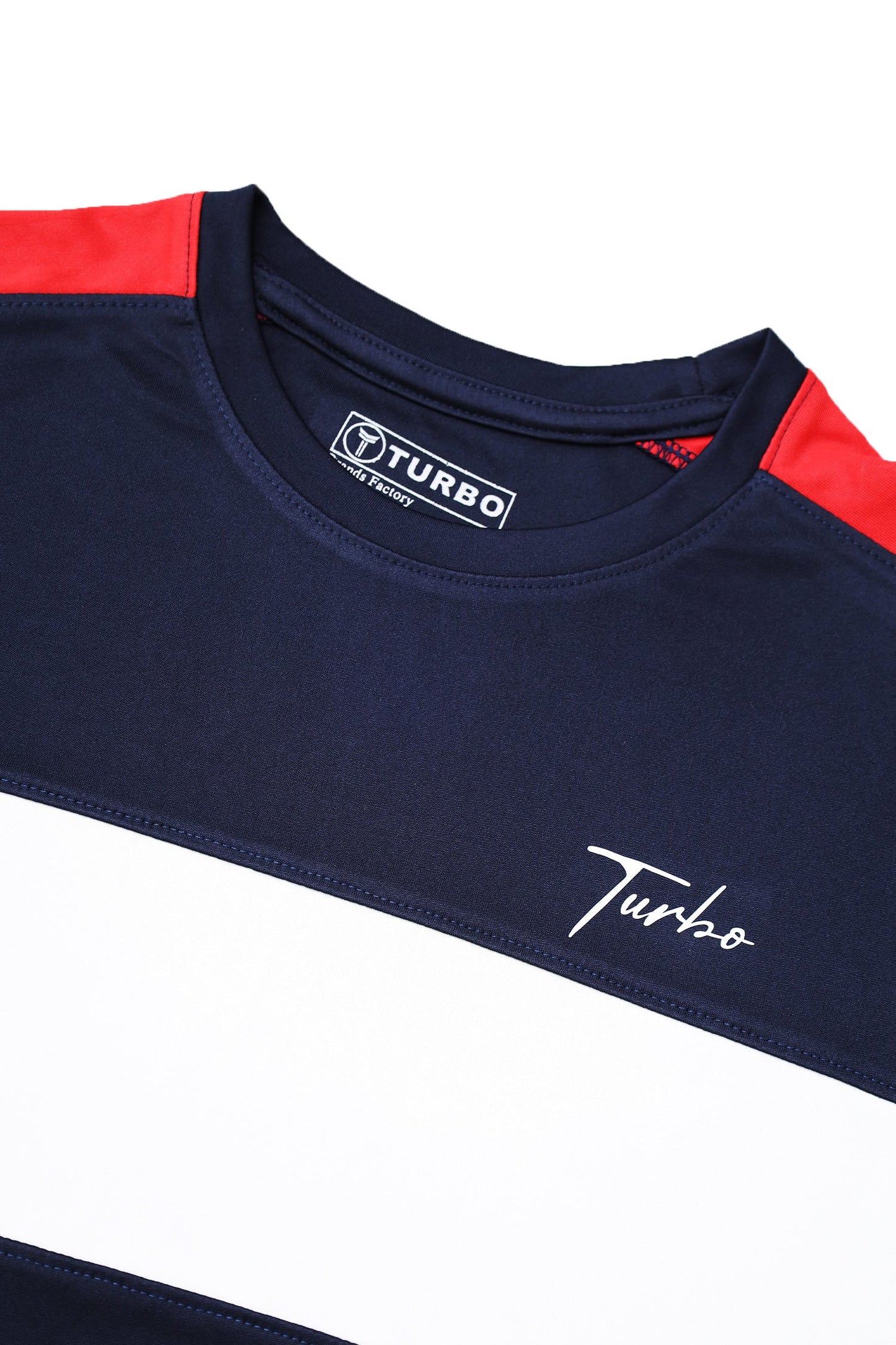Turbo Color-Block Pannel Quick-Dry Tracksuit In Navy Blue