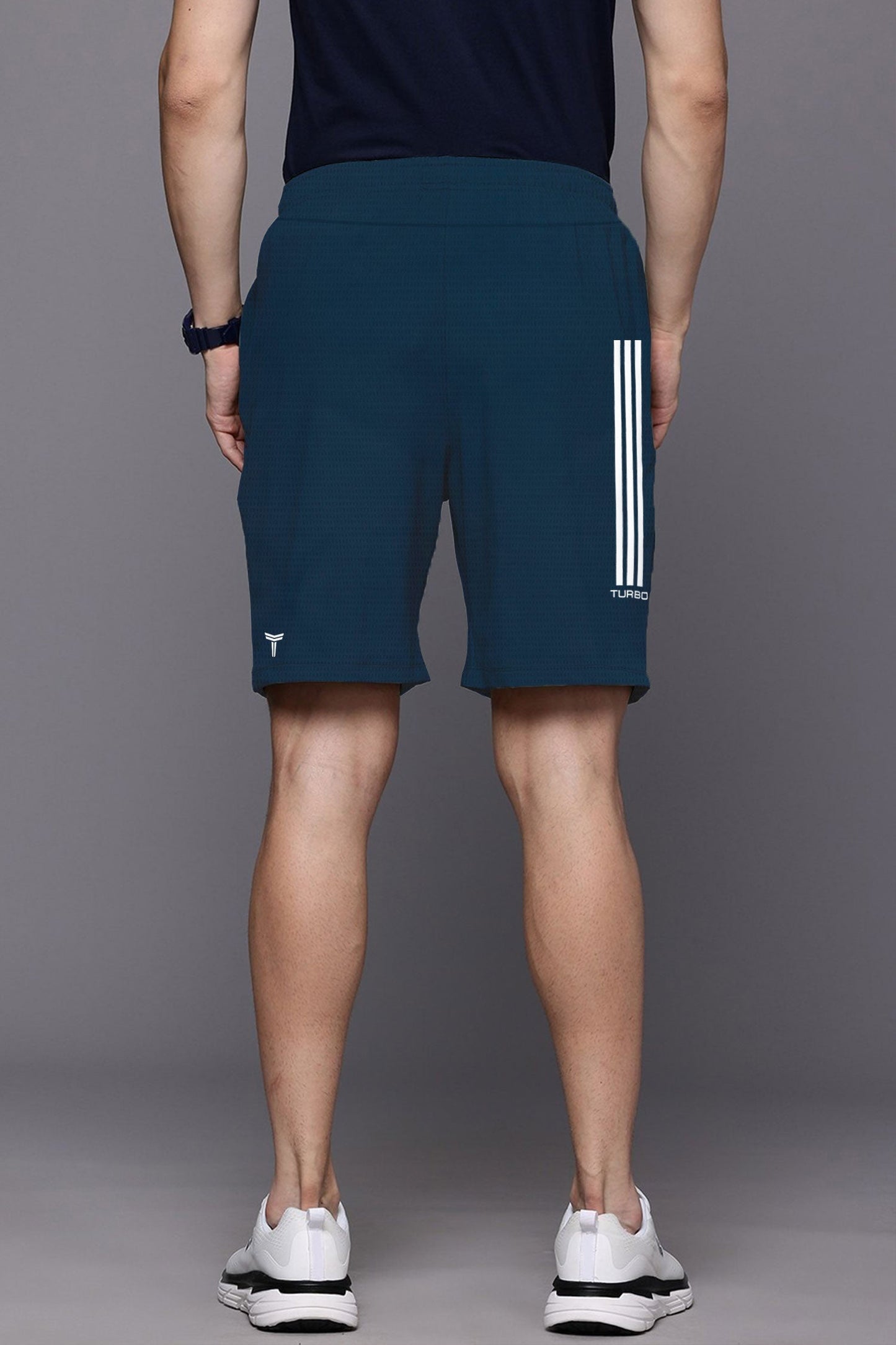Turbo Trackside Triple Stripe Big Size Dry-Fit Men's Shorts