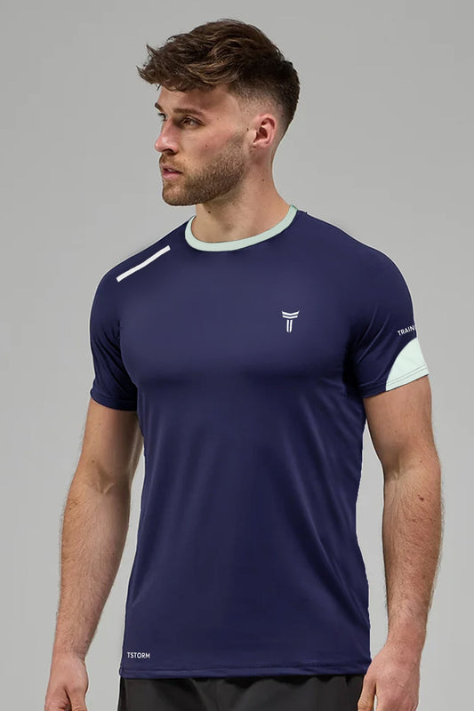 Turbo T-Storm Performance Climalite Dry-Fit Tee In Navy Blue