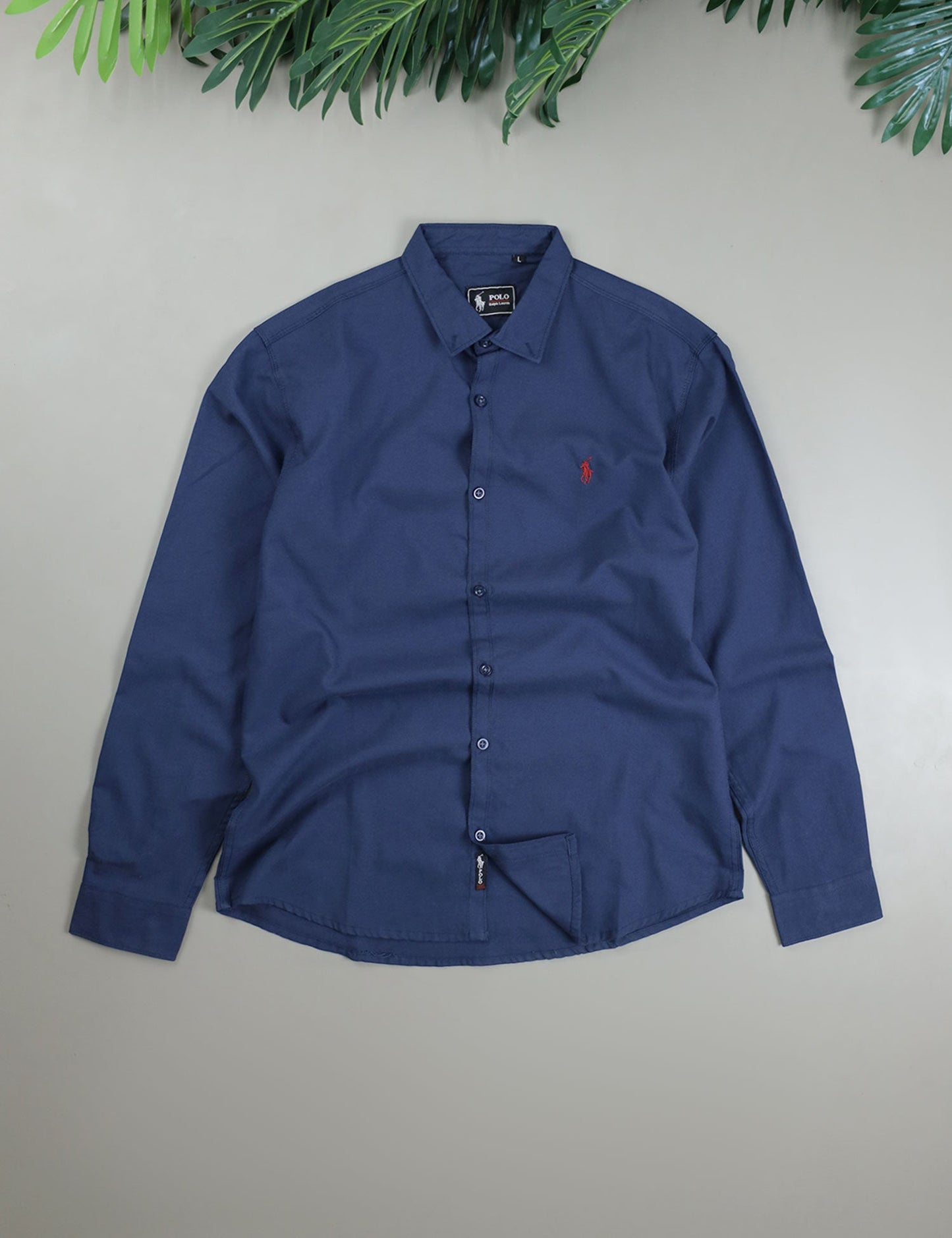 Polo Rph Lren Custom SlimFit Casual Shirt In Navy Blue