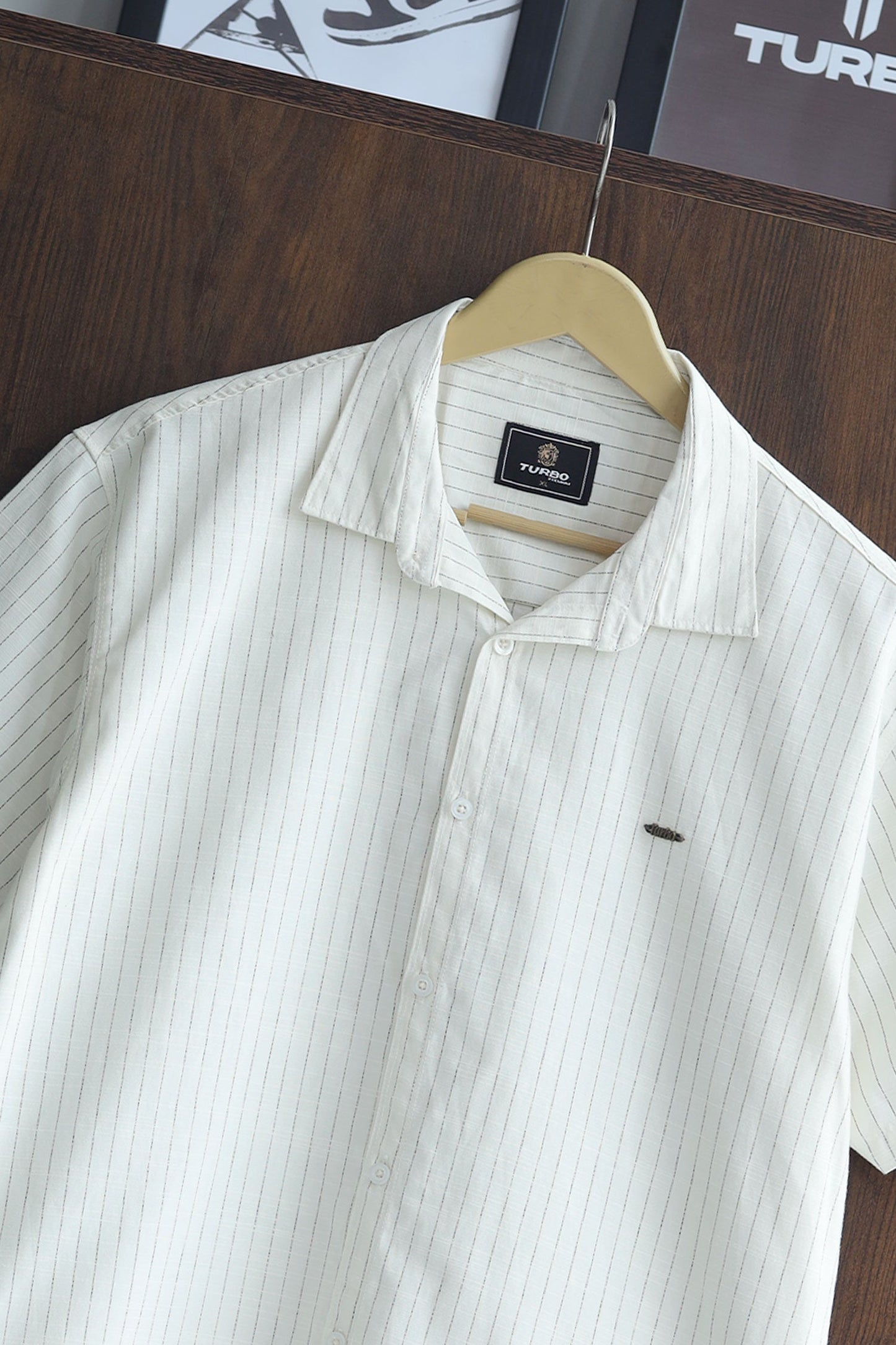 Turbo Creamline Striped Comfort Casual Shirt
