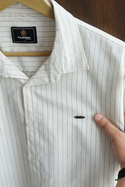 Turbo Creamline Striped Comfort Casual Shirt