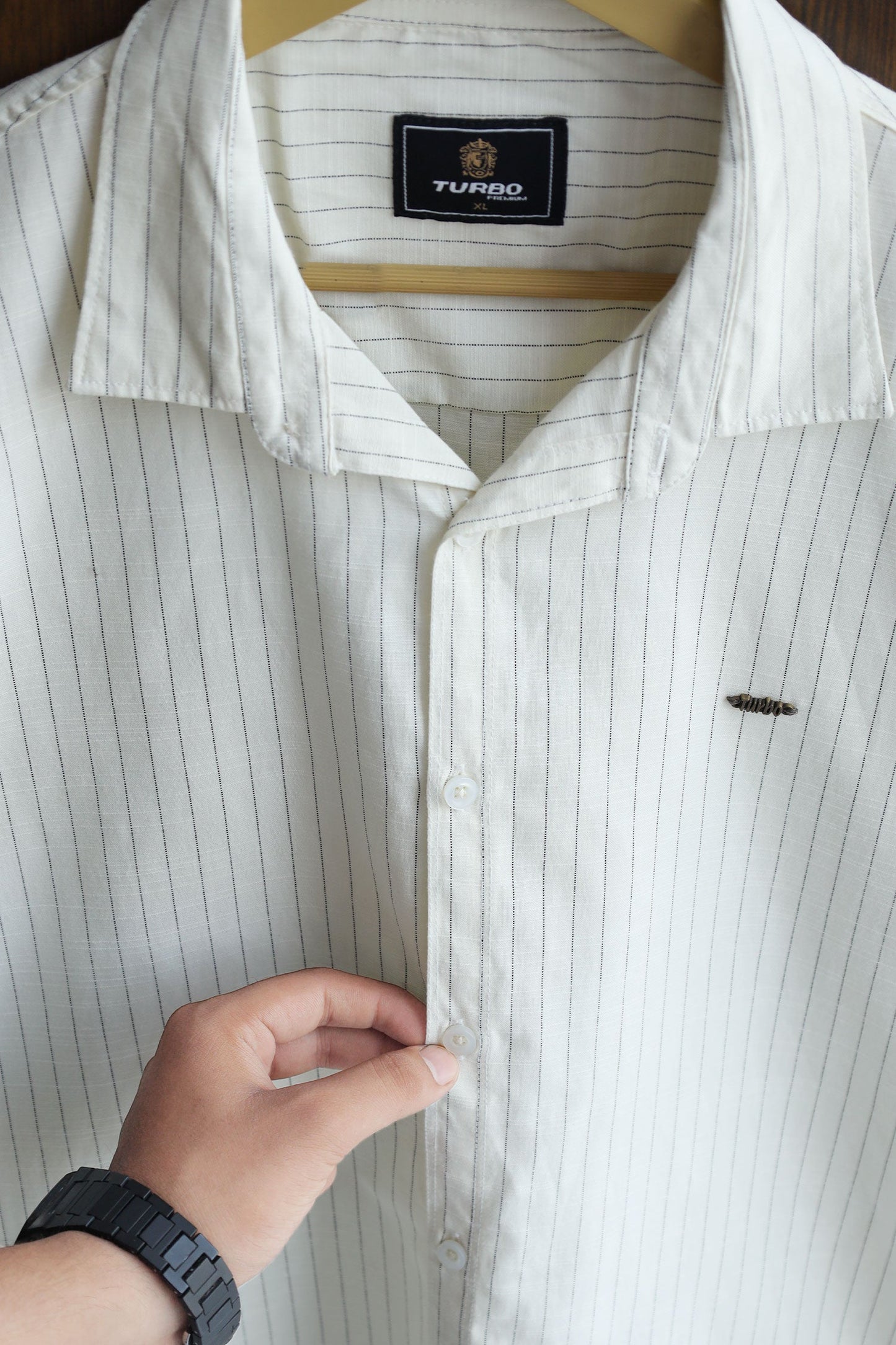 Turbo Creamline Striped Comfort Casual Shirt