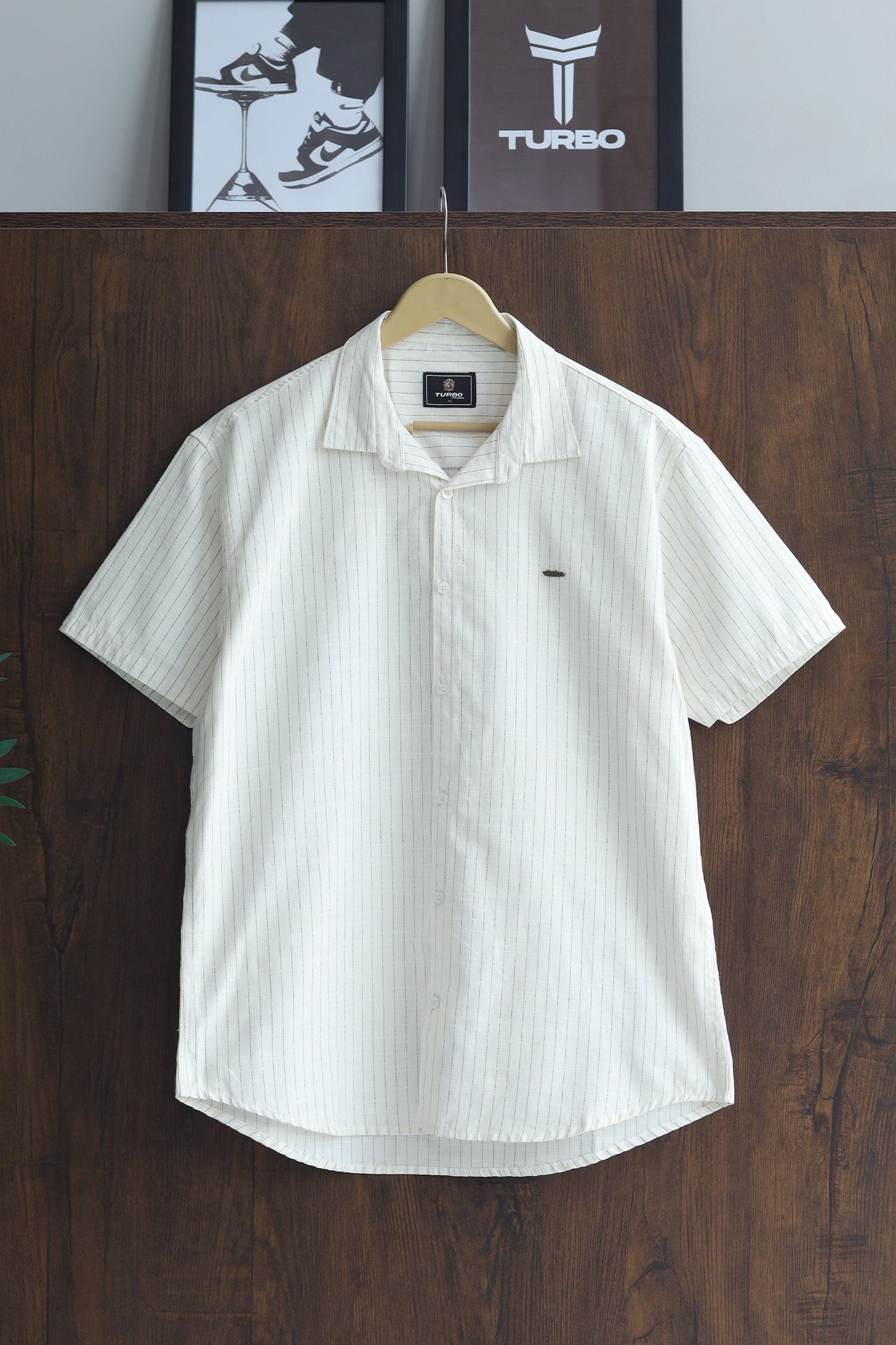 Turbo Creamline Striped Comfort Casual Shirt
