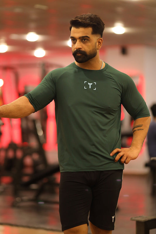 Turbo 'Reticle' Precision Training Mesh Dry-Fit Tee In Olive Green
