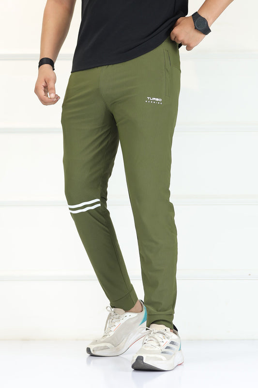 Turbo 'The Stride' Division Running Men's Dryfit Trouser In Olive Green