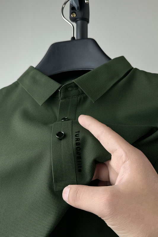 Turbo Elite Seamless Men's Polo Shirt In Olive Green