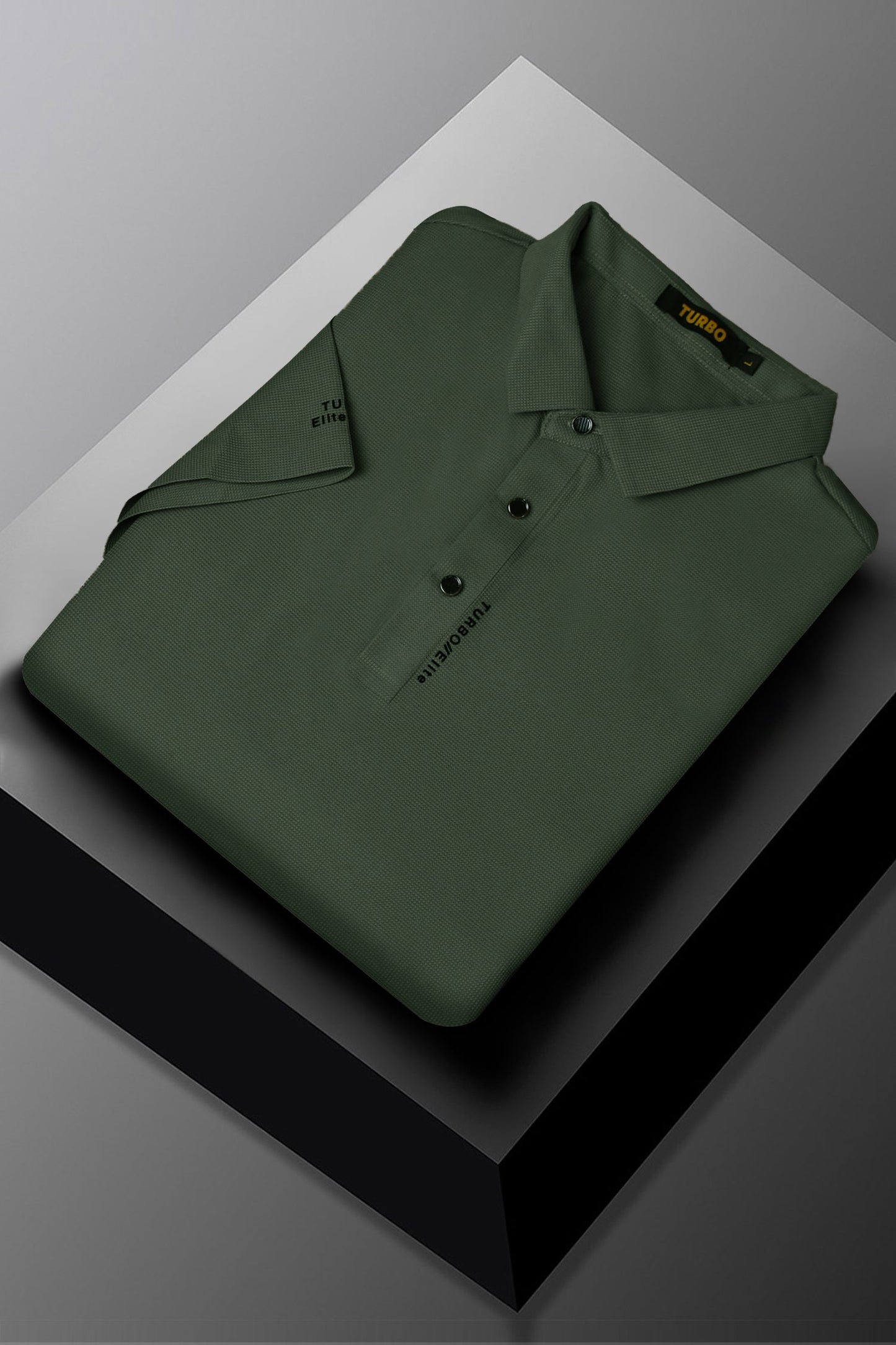 Turbo Elite Seamless Men's Polo Shirt In Olive Green