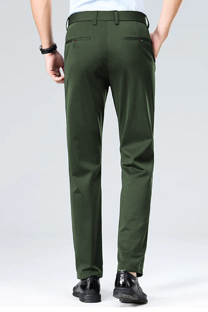 Turbo Axis Intelli-Drape Refined Fit Twil Cotton Pent In Olive Green