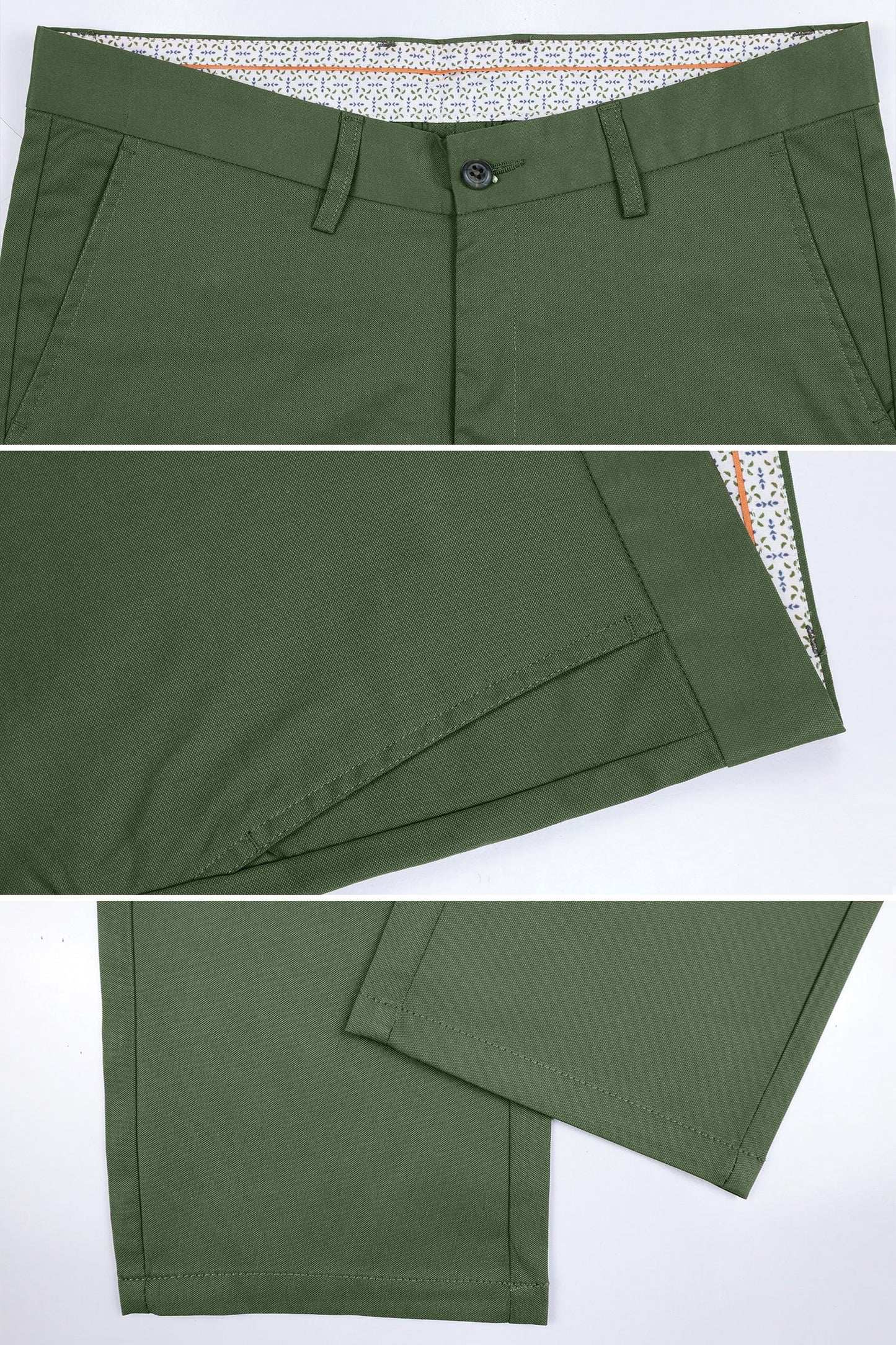 Turbo Axis Intelli-Drape Refined Fit Twil Cotton Pent In Olive Green