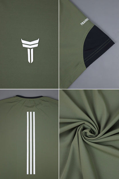 Turbo T-Storm Performance Climalite Dry-Fit Tee In Olive Green