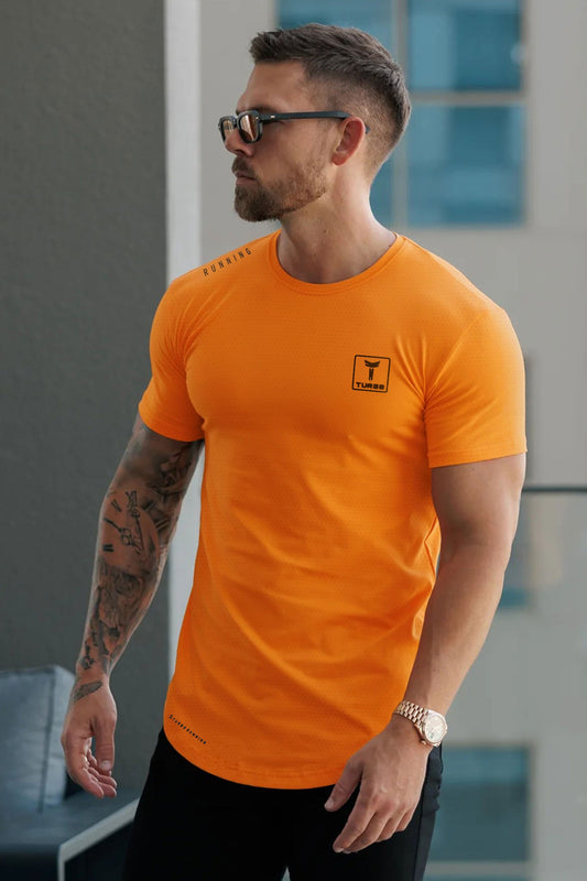 Turbo 'Aero-Flow' Perforated Running Dry-Fit Tee In Orange