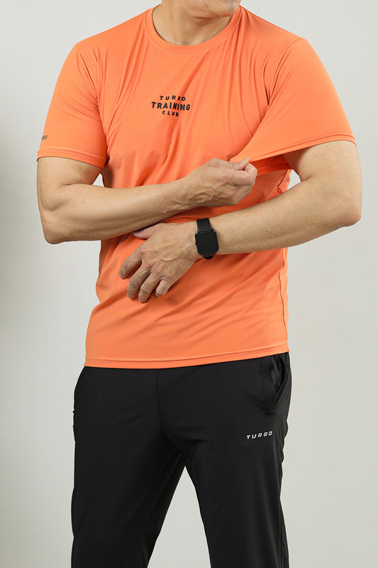 Turbo Training Club Climacool Mesh Dry-Fit Tee In Orange