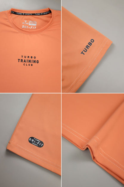 Turbo Training Club Climacool Mesh Dry-Fit Tee In Orange